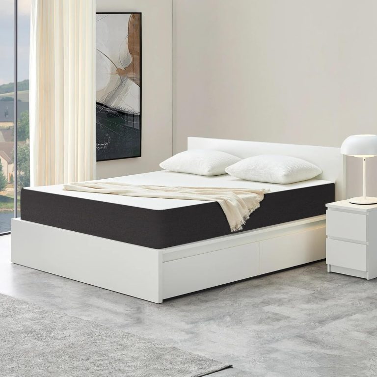 IZTOSS Luxe Matelas 140x190 - Épaisseur 16cm - Mousse à Mémoire de Forme - Confort Mi-Ferme - Blanc + Gris